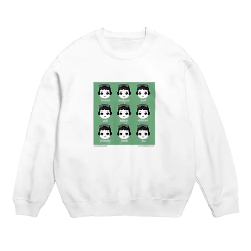 428アンチエイジングTシャツシリーズ/セルロイドミーコデザインタイプ Crew Neck Sweatshirt