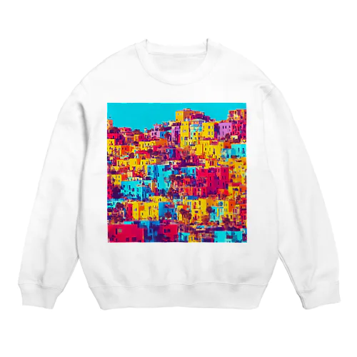 colorful houses Crew Neck Sweatshirt