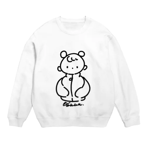 ふたつおだんごちゃん（モノクロバージョン） Crew Neck Sweatshirt