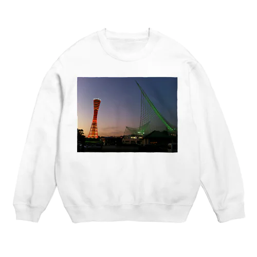 the evening of Kobe Meriken Park     Crew Neck Sweatshirt