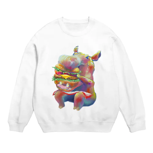 ひとくちカバ Crew Neck Sweatshirt