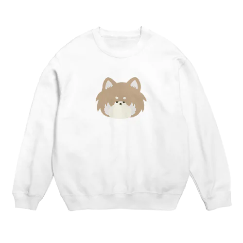 ふぁさふぁさしっぽのチワワ(茶色) Crew Neck Sweatshirt