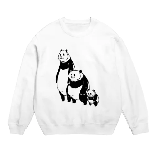 細パンダ・太パンダ・ちびパンダ Crew Neck Sweatshirt