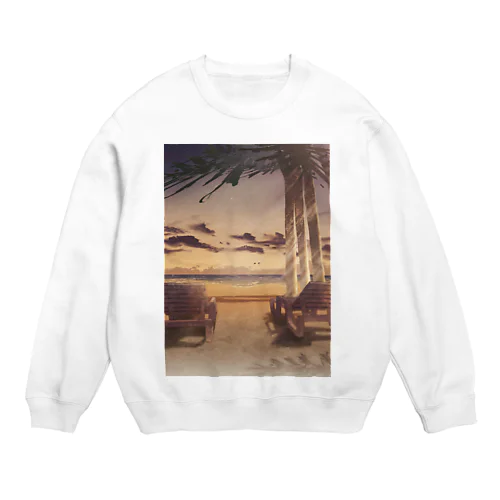 夕焼けビーチ Crew Neck Sweatshirt