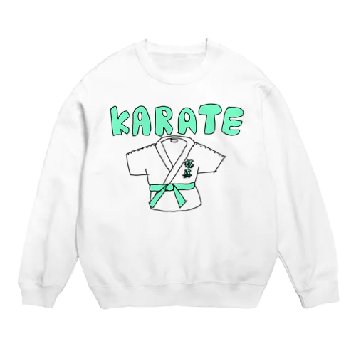 Karate-man green Crew Neck Sweatshirt