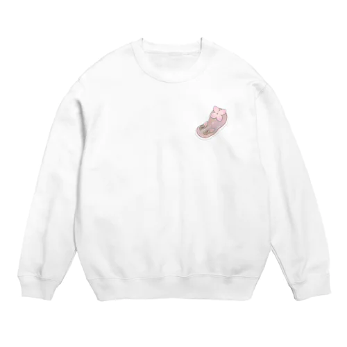 ツノアリウサギアジサイモドキウミウシ 桃色ver. Crew Neck Sweatshirt