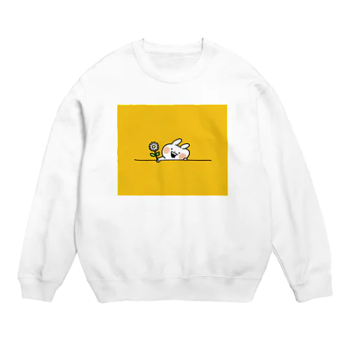 うさぎゅーん！お花あげる Crew Neck Sweatshirt