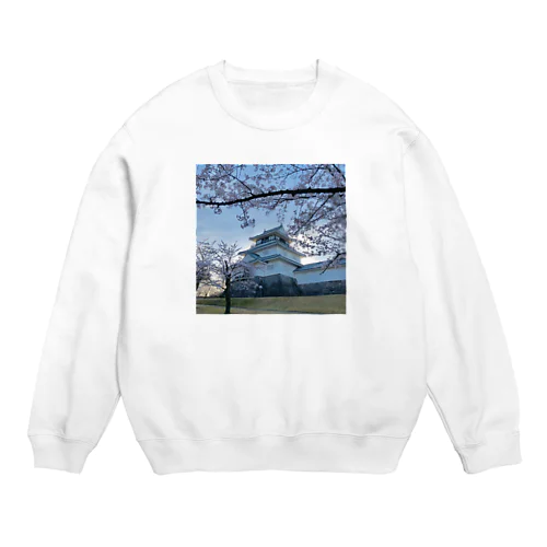 城と桜 Crew Neck Sweatshirt