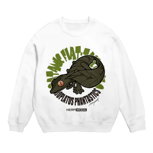 エダハヘラオヤモリ/ダークグリーン Crew Neck Sweatshirt