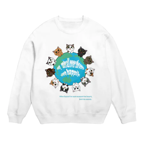 猫と地球 Crew Neck Sweatshirt