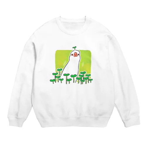 伸びる文鳥はいいぞ Crew Neck Sweatshirt