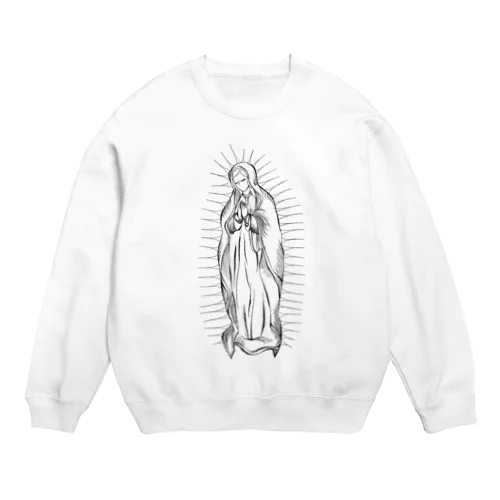 聖母マリア　デザイン　前面タイプ　線画デザイン Crew Neck Sweatshirt