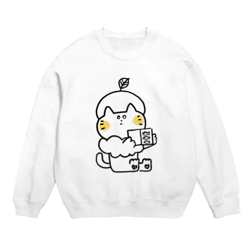 本好きネコくん Crew Neck Sweatshirt