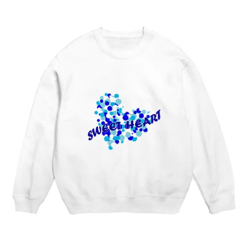 スイートハート　ブルー　青 Crew Neck Sweatshirt