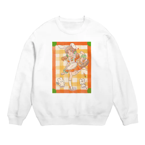 兎沢ニジ(背景あり) Crew Neck Sweatshirt