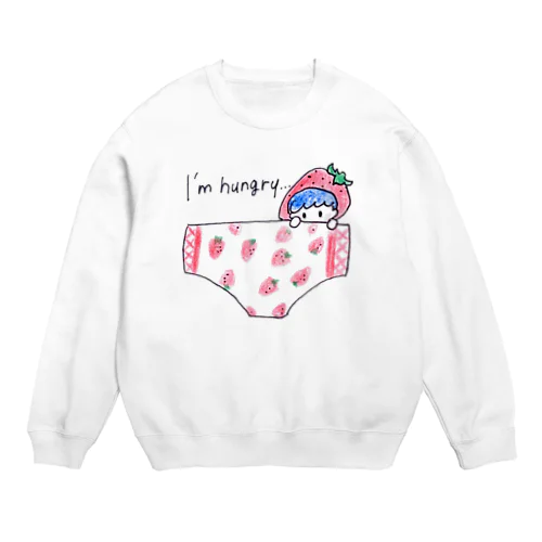 いちごが食べたい、おぱんつちゃん Crew Neck Sweatshirt