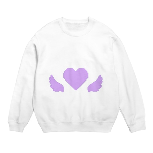 ドットハートエンジェル【パープル】 Crew Neck Sweatshirt