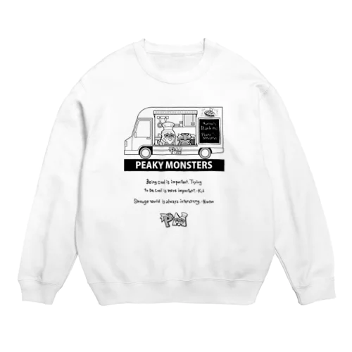 ピキモンカフェモノクロ(スウェット)キッチンカーシリーズ Crew Neck Sweatshirt