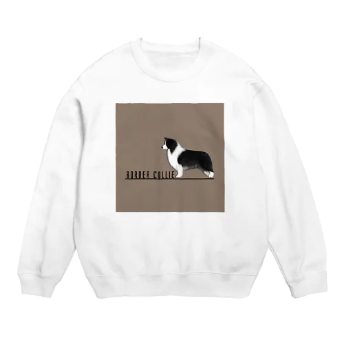 ボーダーコリー　モノクロver Crew Neck Sweatshirt