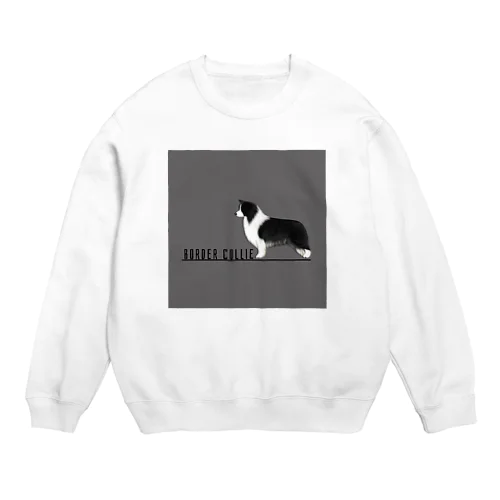 ボーダーコリー　モノクロver Crew Neck Sweatshirt