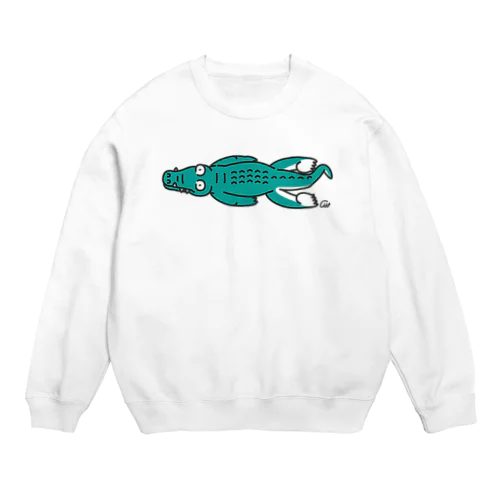 だりぃワニ　だりぃんだわ　ビックリだわ Crew Neck Sweatshirt