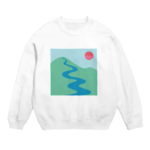 太陽、山、川 Crew Neck Sweatshirt