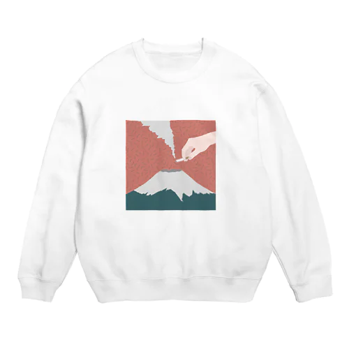 Smoking On Mt.Fuji Crew Neck Sweatshirt