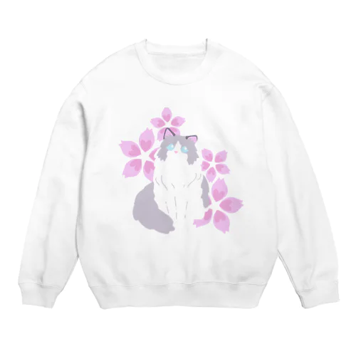 ラグドール×桜 Crew Neck Sweatshirt