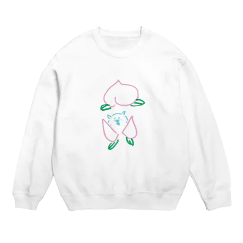 桃から生まれたワソ太郎 Crew Neck Sweatshirt