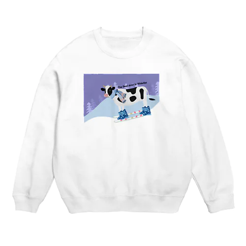 The cow skier Crew Neck Sweatshirt