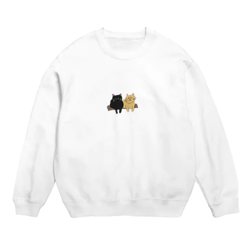 寄り添い猫ちゃんず。 Crew Neck Sweatshirt