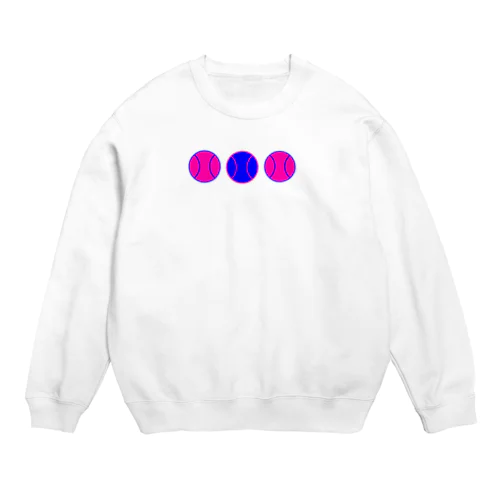 カラフル野球ボール　青ピンク① Crew Neck Sweatshirt