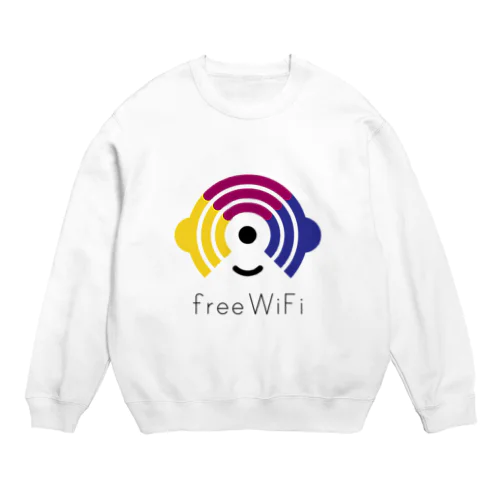 Free WiFi ロゴ グッズ（薄地） Crew Neck Sweatshirt