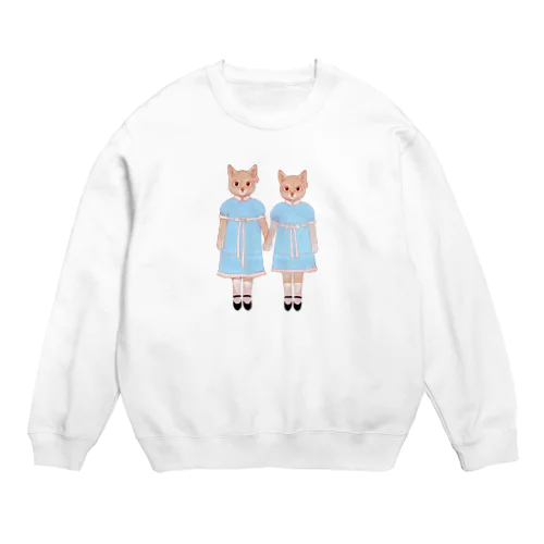 twins cat Crew Neck Sweatshirt