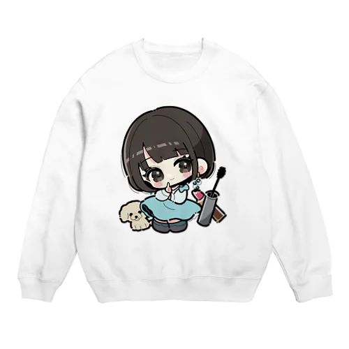 ホワイト♡すぎまほちゃん Crew Neck Sweatshirt