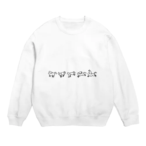 猫の天使　羽ばたいて飛ぶアニメ Crew Neck Sweatshirt