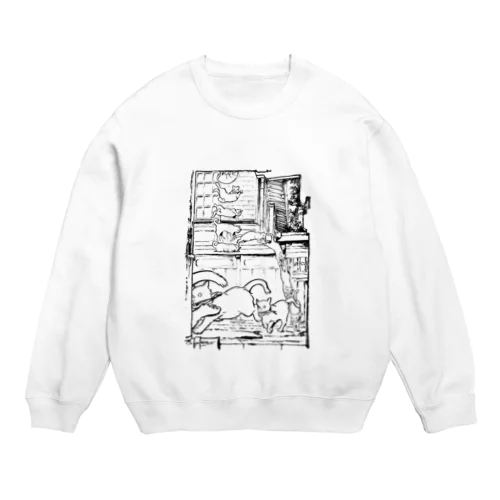 ドロボウ猫はニンジャ猫 Crew Neck Sweatshirt