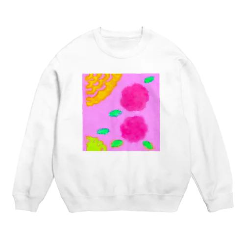 ピンクとお花 Crew Neck Sweatshirt