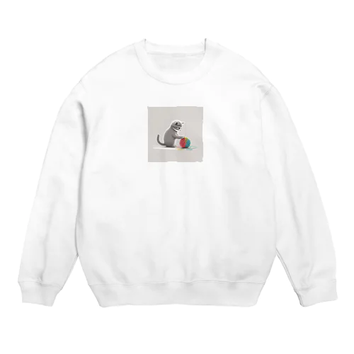 毛糸と子にゃんこ Crew Neck Sweatshirt