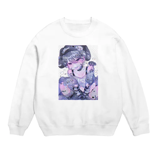 サブカル黒うさくん Crew Neck Sweatshirt