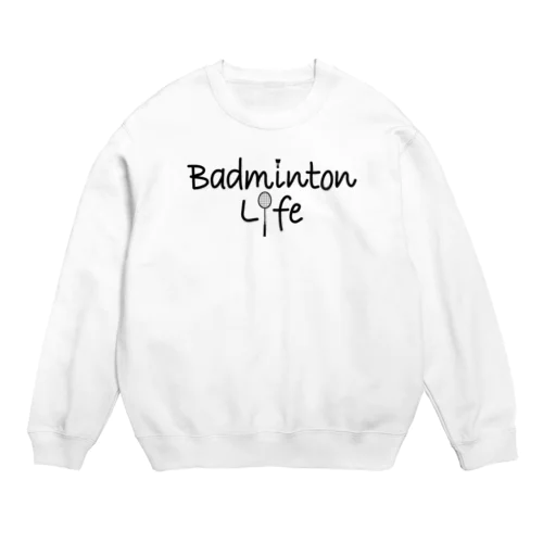 バドミントン・Badminton・文字・おしゃれ・スポーツライフ・ラリー・デザイン・Tシャツ・スポーツ・かっこいい・かわいい・女子・男子・羽球・シャトル・スマッシュ・ラケット・プレーヤー・選手 スウェット