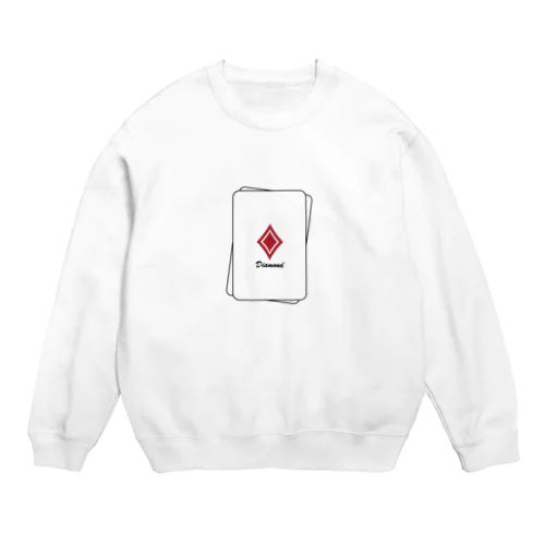 トランプ　ダイヤカード（レッド）TYPE1 Crew Neck Sweatshirt