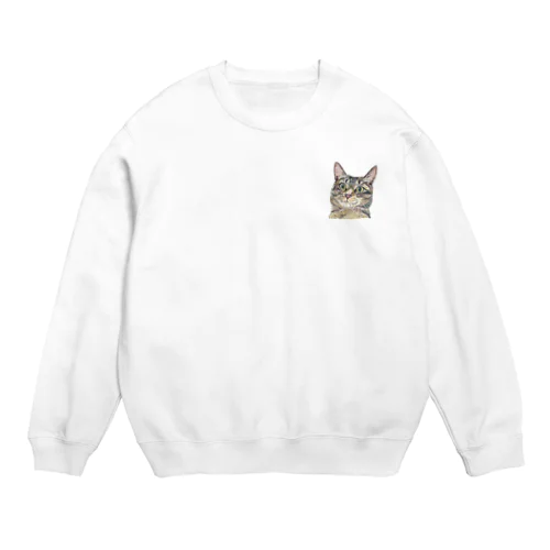 煽り猫① Crew Neck Sweatshirt