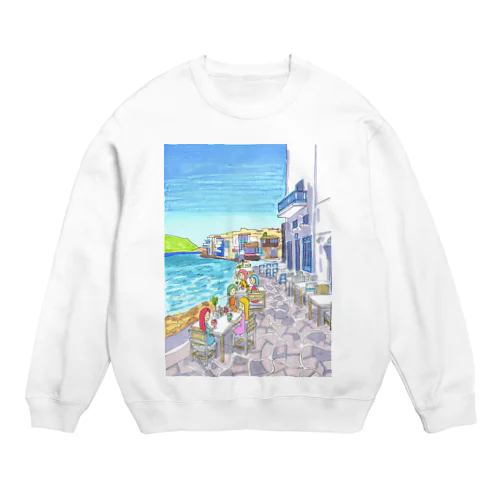 エーゲ海カフェガールズ Crew Neck Sweatshirt