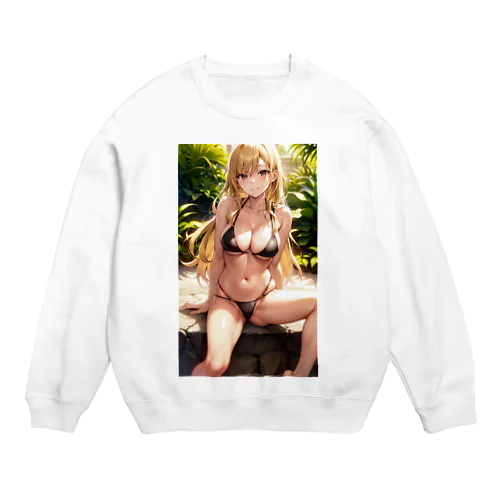 金髪ビキニギャル２　イラスト Crew Neck Sweatshirt