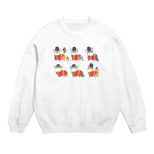 近衛兵コーギーとロビンたち Crew Neck Sweatshirt