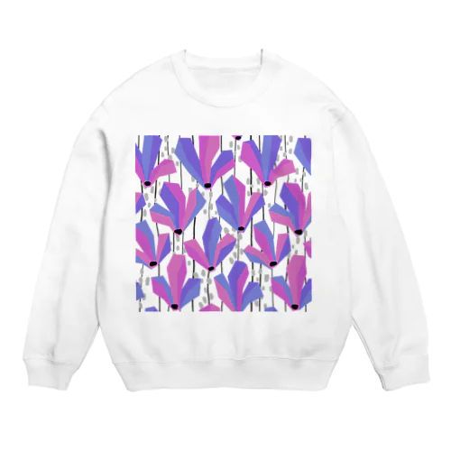 モクレンをイメージした花柄（ピンク） Crew Neck Sweatshirt