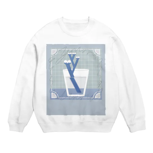 GLASS💙めっきゃわ💙らぶり~~~💙 Crew Neck Sweatshirt