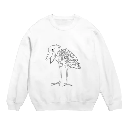 ハシビロコウ Crew Neck Sweatshirt