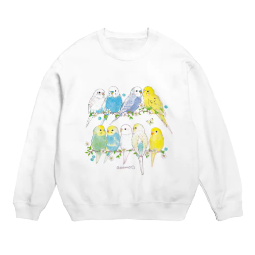 aoamoセキセイインコ Crew Neck Sweatshirt